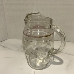 Grapevine Etched Glass Cocktail- Juice Picture 7.5” H Vtg. From 1940’s?