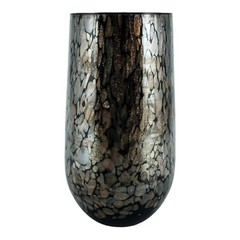 Set of Four 4 Murano Glass Drinking Tumbler Black Brown 14cm