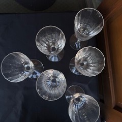 Vintage Dansk Designs FRANCE IHQ 8.5″ Optic Panel Crystal Wine Glasses set of 6