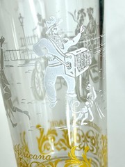 Vintage Hazel Atlas Americana Series Set of 4 5.75” Tumblers Horseless Carriage