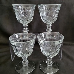 Vintage Fostoria Colony set of 4 footed/pedestal Water Goblets (FCG3)