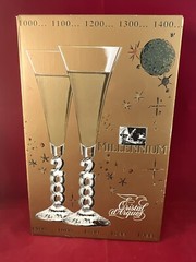 Millennium 2000 Cristal d’Arques France Collectible Champagne Flutes Glasses