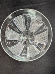 Antique Petite Diamond & Circle Pattern Crystal Cordial Glass 5.5 in