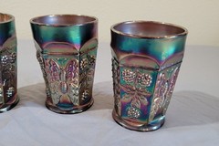 4 Fenton Carnival glass tumblers