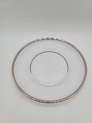 Bridal Belle 7.5″ Crystal Salad Plates Fostoria Platinum Trim Set of 4