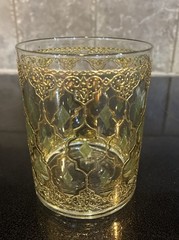 Vintage Gold Valencia Culver Old Fashioned Tumbler Glass 22K Gold