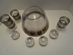MCM Vitreon Queens Lusterware Crystal 12 Pc. Punch Set Stackable tumblers
