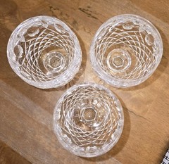 Set of 3 Waterford Crystal Kenmare Hock Wine Glasses, 7 3/8″, Gothic Etching
