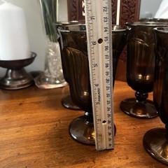 5 Vintage Imperial Glass Old Williamsburg Brown Water Goblets 1970’s EUC