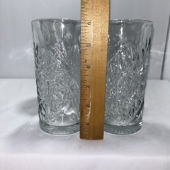 Set of 4 Libbey Hobstar Star Burst Clear Glass 6″ Tumblers Highball Ice Tea NEW