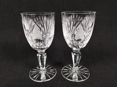Bohemia Crystal Crystalex Wine Glasses LADA Pattern Set of 2