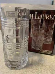 RALPH LAUREN Glen Plaid Highball Glasses BRAND NEW in box – Set of Four