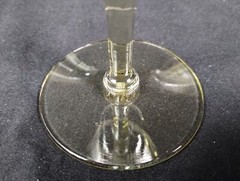 3 Vtg Yellow Depression Glass Etched Floral 5.75″ Elegant Cocktail Glasses Optic