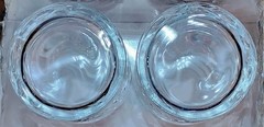 Set of 2 Vintage Crystal Double Old Fashioned Glasses – Deep Cut Leaf Pattern
