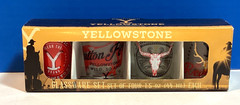 Yellowstone Dutton Ranch 4 Pack Mini Glass Set, 1.5 Ounces New in Box Free Ship