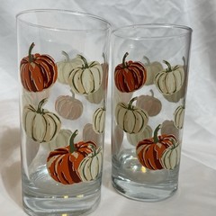 Royal Norfolk Libbey Fall Autumn Pumpkin 16oz Glasses – Set of 2
