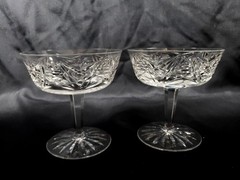 SET OF 2 WATERFORD CRYSTAL CLARE CHAMPAGNE TALL SHERBERT GLASSES – 3 SETS AVAIL
