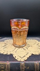 Vintage Fenton Marigold Iridescent Butterfly and Berry Carnival Glass Tumbler