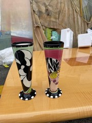 Multi-colored art deco bar goblets . Good for decoration or drinking from.