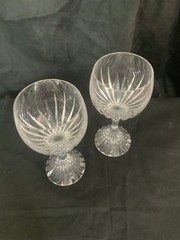 Set Of Two Baccarat Massesa a White Wine Glasses