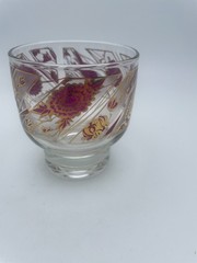 Culver Chantilly Rock Glasses Peony F22K Gold Ornate Mid Century 7oz S/6 C76
