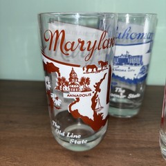 VTG 5 States Collectors Glasses Drinking Tumbler with Sheet Music Novelty
