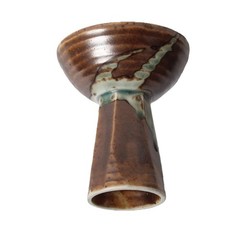 Pottery Stoneware Wine Goblet Chalice Hand Crafted Green Drip Glaze sculpture