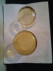 Curved Amber Short and Tall Tumblers Old Fashioned Brown Glass Set Of 6