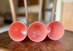 5 Vintage Pastel Pink Hazel Atlas Moderntone Tumblers *Pls read full description