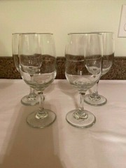 Set of 3 Stem Wine Glasses Clear 8″ Tall 2 1/4″ Diameter Opening