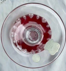 Vintage Nachtmann Crystal Cut to Clear Bamburg Hock Wine Goblet, Red, Germany