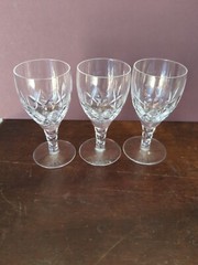 Stuart Carlingford Crystal Sherry Goblet Glass Stem Lot Of Three