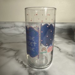 Vintage Pink and Blue Home Sweet Home Tumblers With Hearts (4) 16 And (4) 12oz