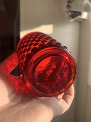 Anchor Hocking Hobnail Ruby Red Juice Water Glass Tumbler 1930s – 4.75″ 9oz