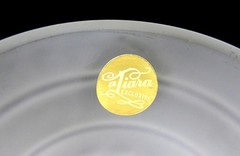 Tiara Glass Powder Horn Frosted Vintage 8 1/8″ Beer Glass 1980s Original Sticker