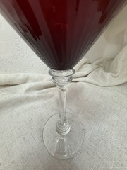 2 Ruby Red Mega Large Martini Glasses“Souffle A La Bouche” Ribbed Bowl by PIER 1
