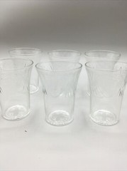 vtg set of 6 clear glass hazel atlas co. depression glasses royal lace design