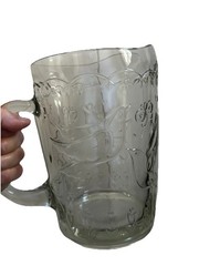 VTG Indiana Glass Love Birds Spring Garden Embossed 56 oz Pitcher 8 1/2″ Clear