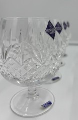 Edinburgh Crystal Cut Lead Brandy Balloon Glasses Set of 4 Scotland Vintage