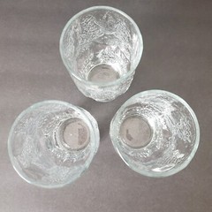 3 MCM Libbey Normandy Glacier Ice Tumblers Water or Tea or Beer Clear Glass