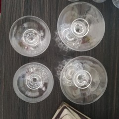 4 Cut Crystal 2 Wine, 2 Water Glass Pompadour by Cristal D’Arques-Durand