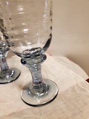 SALE! WAS 20. VTG PR LIBBEY SIRRUS LUSTER BLUE OVER 7IN BEEHIVE RIPPLED BOWL