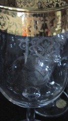 CELLINI WINE GLASSES (set of 4) 24 kt gold rim – 6 oz- NWT
