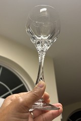 Set of 6 Vintage Nachtmann Leonore Crystal Water Goblets Glasses Germany 8.25”H