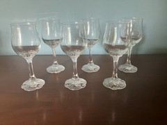 Monjour Rosenthal Blown Crystal Glass Wine Goblets Set of 6 Made In Germany