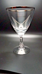 Fostoria Platinum Rim Glasses ( Set of 5 ) -9 Oz– 6 1/2″ H–3 3/4″W