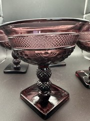 Imperial Chroma Amethyst Champagne / Tall Sherbet Glasses Purple Vintage Gilded