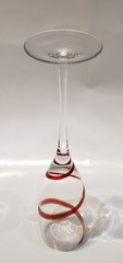 Pier 1 Red Swirline Champagne Glass Flute 10″ Tall Replacement Glass