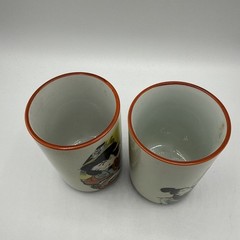 VIntage Mikado Geisha Porcelain Erotic Tumbler 4.5″ 12 oz Set/2