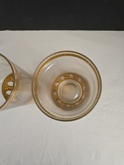 2 Vintage Mid-Century Modern Culver Antigua Highball Glasses Gold Gilt 5.5″T